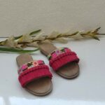 Price and Buy Stylish Macrame Slipper Ideal Choice for Party & Hangout with Flower Design in Pink