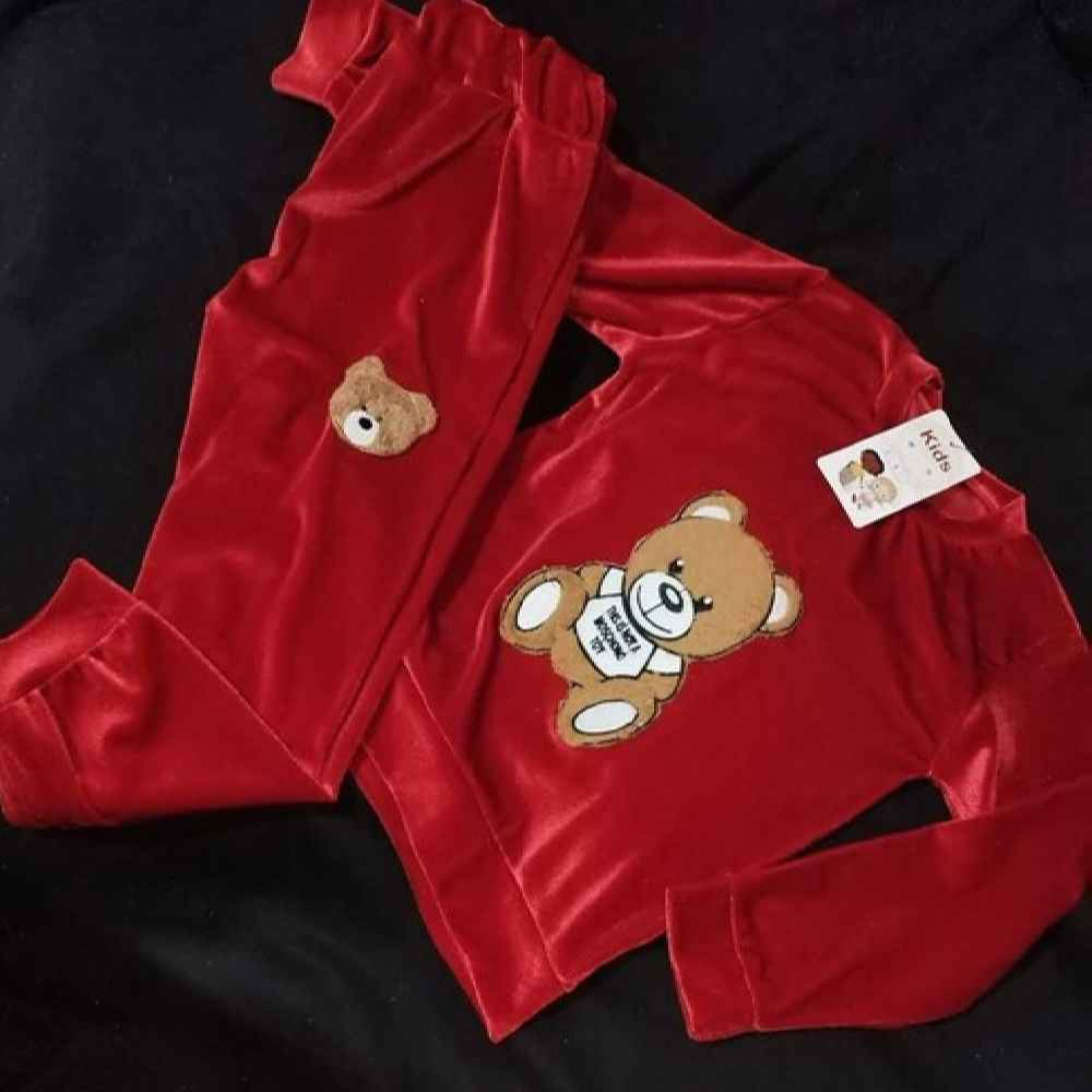 Price and Buy Sweatshirt & Pants Set for Kids with Teddy Bear Design in Velvet_68fec100853f2.jpeg Price and Buy Sweatshirt & Pants Set for Kids with Teddy Bear Design in Velvet - Image 1