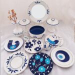 Price and Buy Symbolic Beauty A Hand-Painted Haft Seen Set with Floral, Bird & Evil Eye Motifs Set of 12