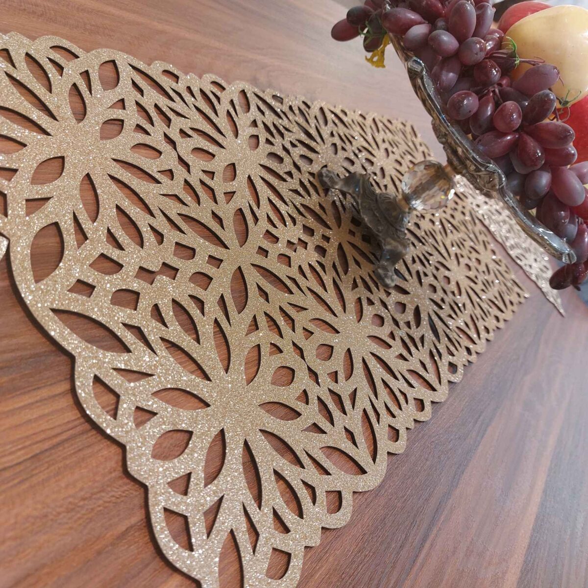 Price and Buy Table Runner Faux Leather with Chic Glitter Design - Image 4