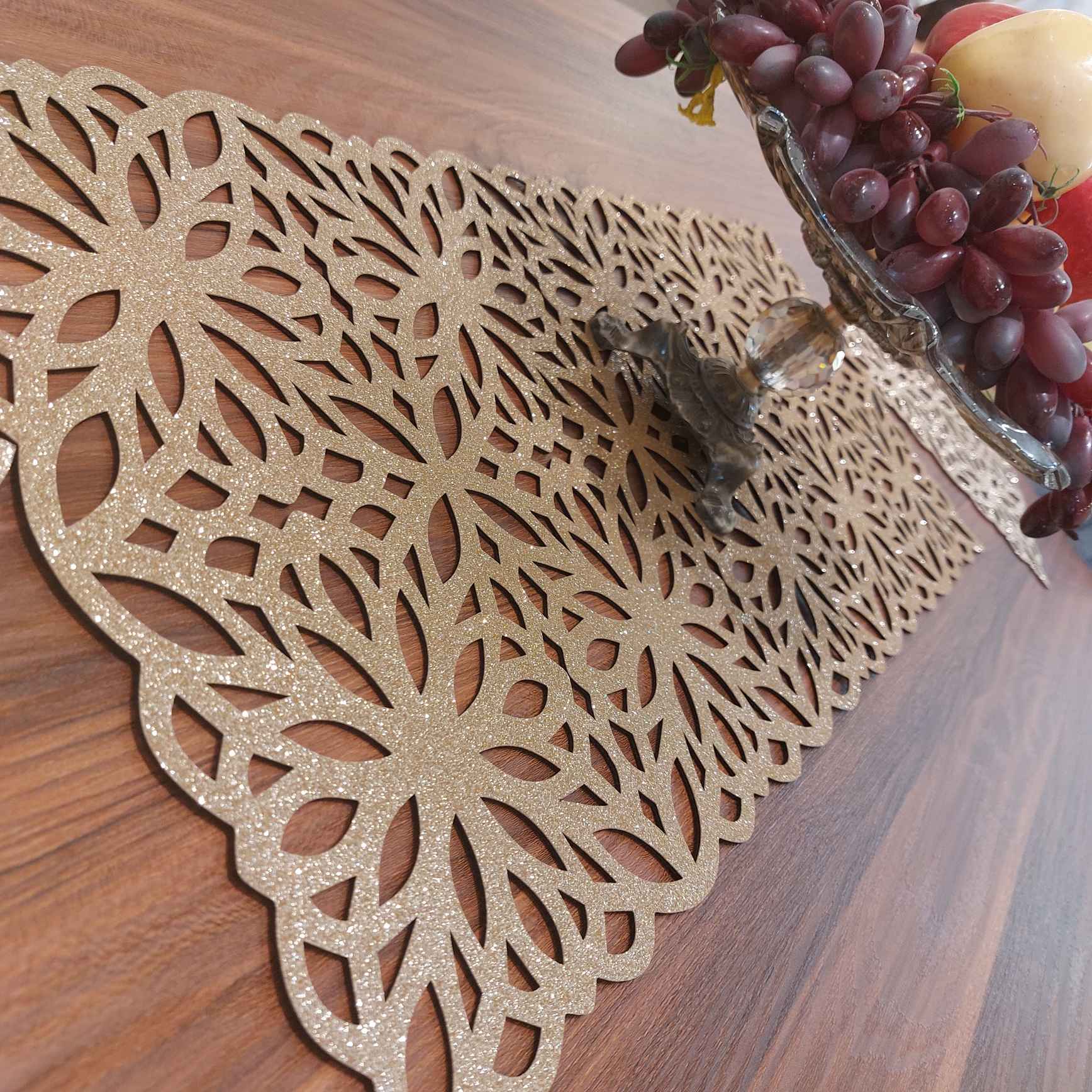 Price and Buy Table Runner Faux Leather with Chic Glitter Design - Image 4