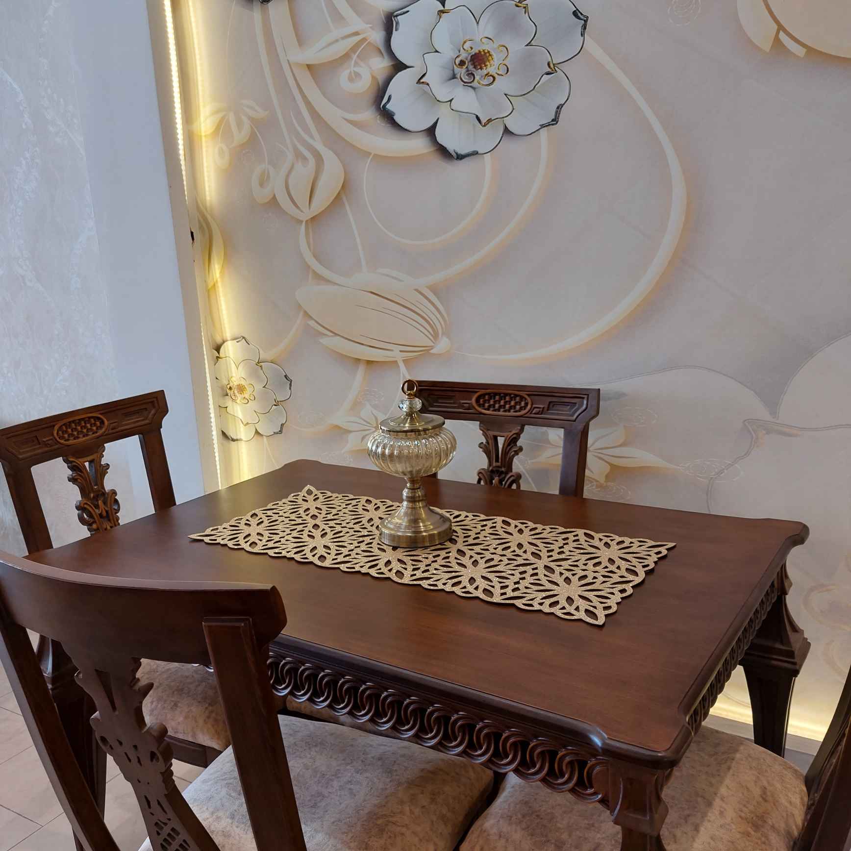 Price and Buy Table Runner Faux Leather with Chic Glitter Design - Image 5