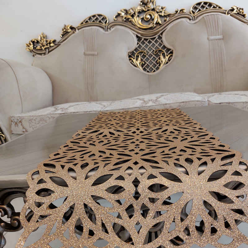 Price and Buy Table Runner Faux Leather with Chic Glitter Design - Image 7