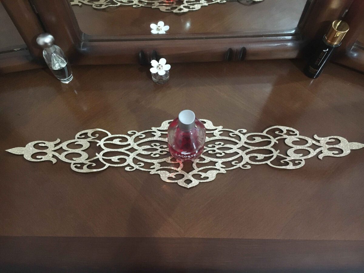 Price and Buy Table Runner Faux Leather with Delicate Glitter Design - Image 3