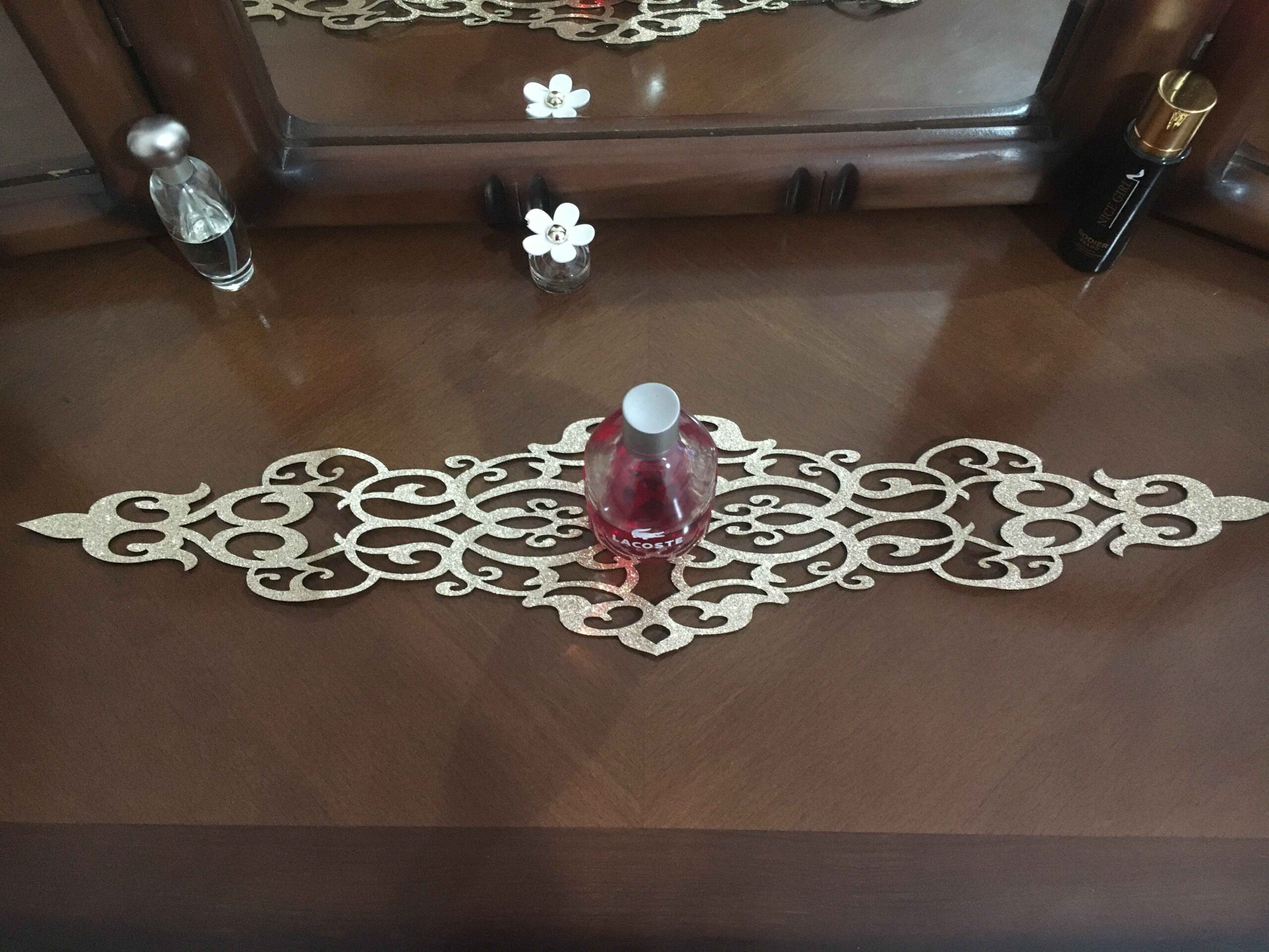 Price and Buy Table Runner Faux Leather with Delicate Glitter Design - Image 3