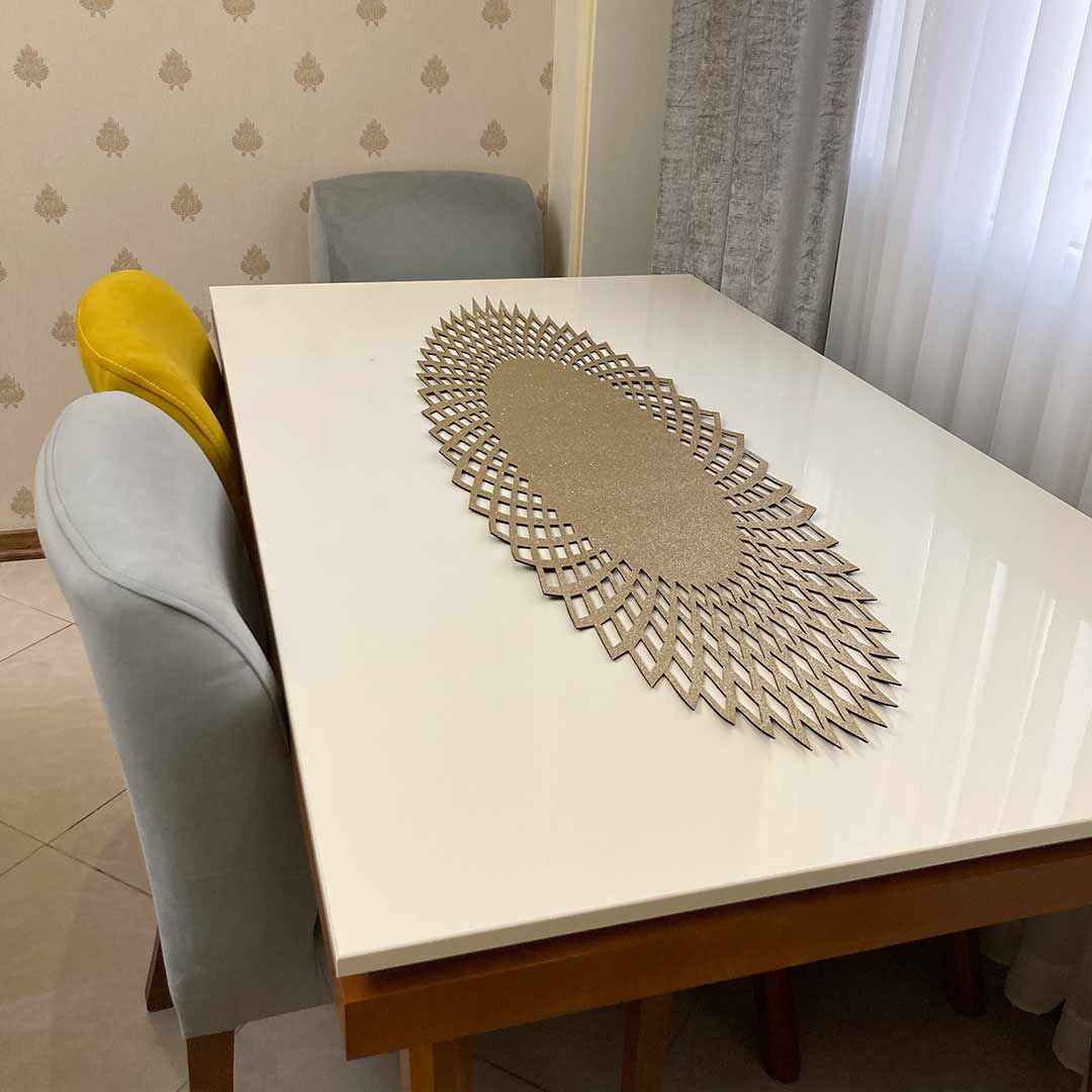 Price and Buy Table Runner Faux Leather with Elegant Glitter Design - Image 3