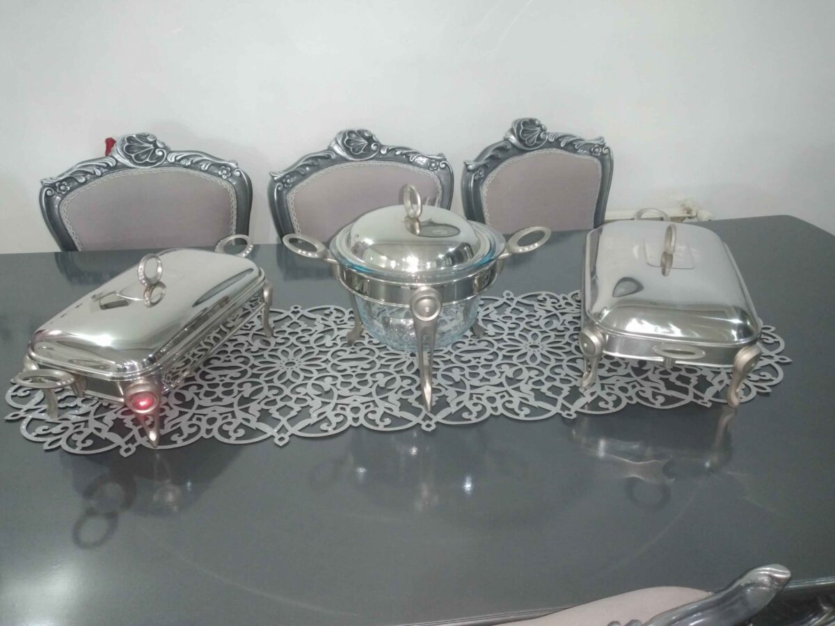 Price and Buy Table Runner Faux Leather with Glittering Elongated Circle Shape - Image 4