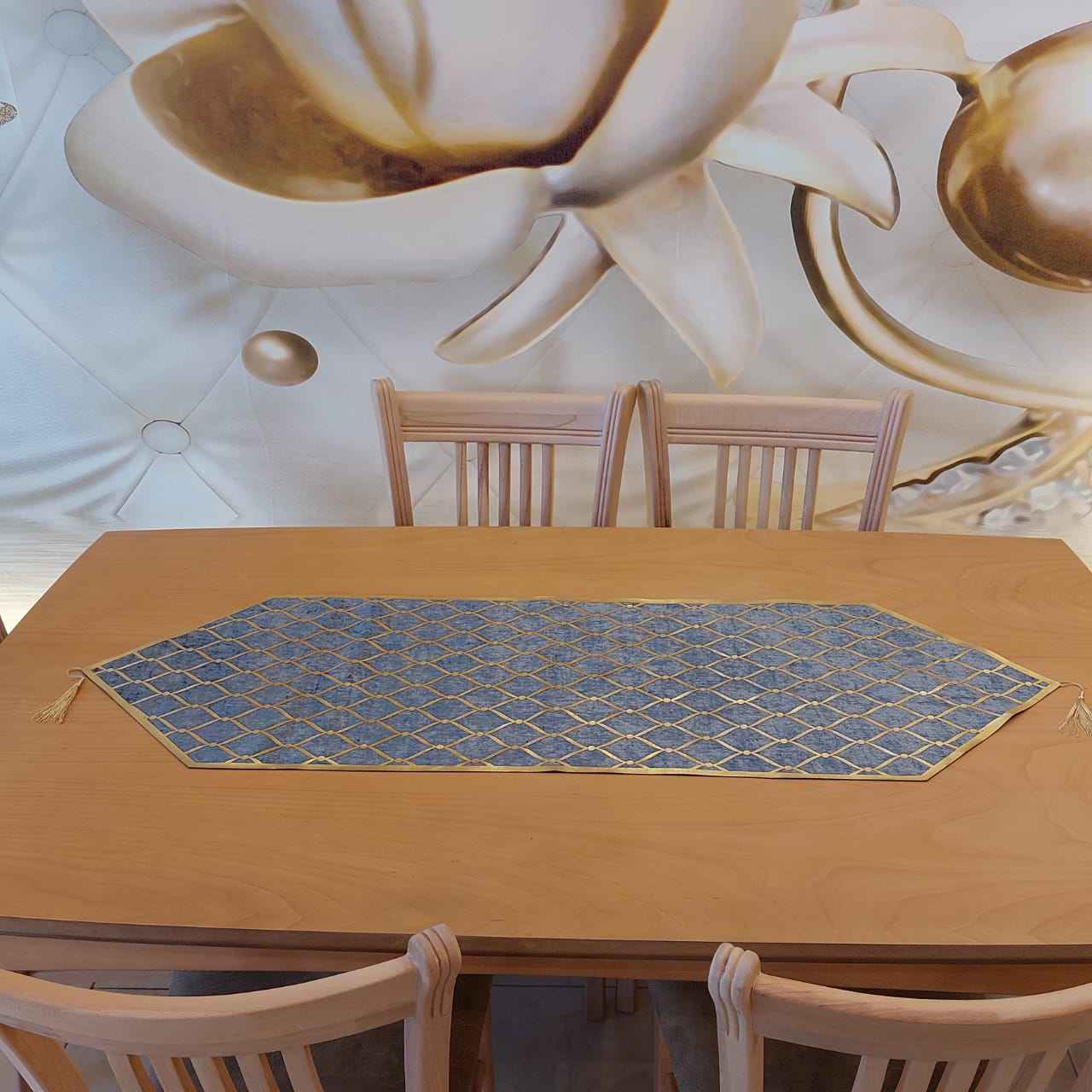 Price and Buy Table Runner in Leather & Velvet Ideal for Home Design - Image 5