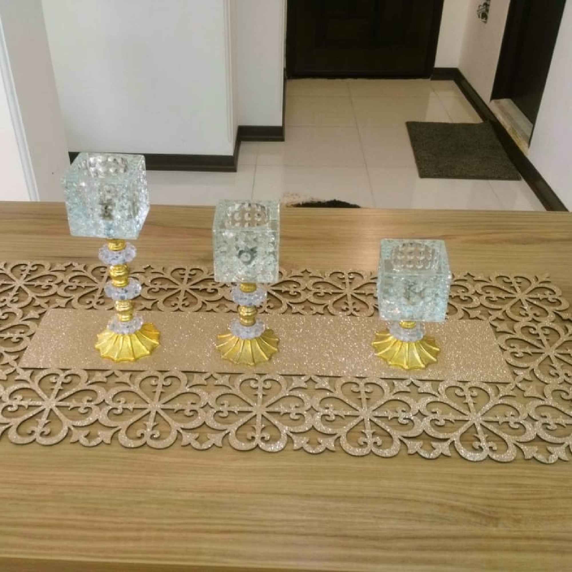 Price and Buy Table Runner with Chic Rectangular Glitter Faux Leather Elegance - Image 4