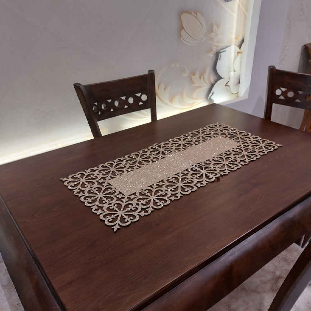 Price and Buy Table Runner with Chic Rectangular Glitter Faux Leather Elegance - Image 5