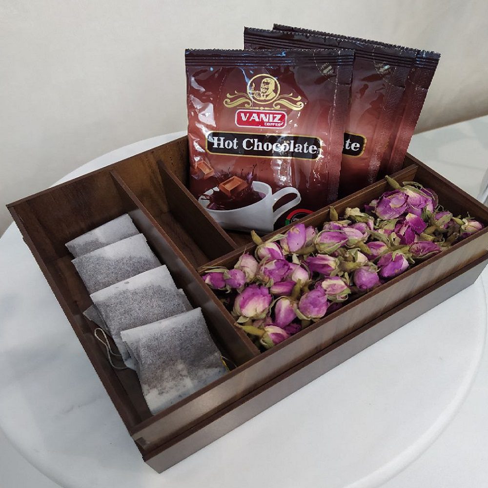 Price and Buy Tea Organizer with Four Slots and Matching Coasters - Image 5