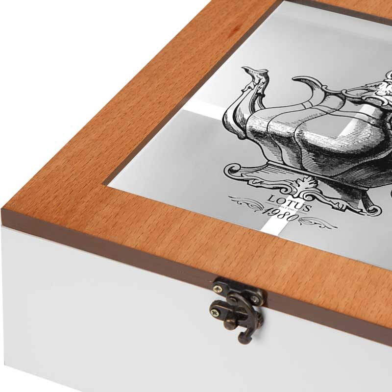 Price and Buy Tea Storage Box with See-Through Lid and 4 Compartments - Image 4