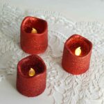 Price and Buy Tealight LED Candle for a Festive Glow Red Glitter (Pack of 10) - Image 3