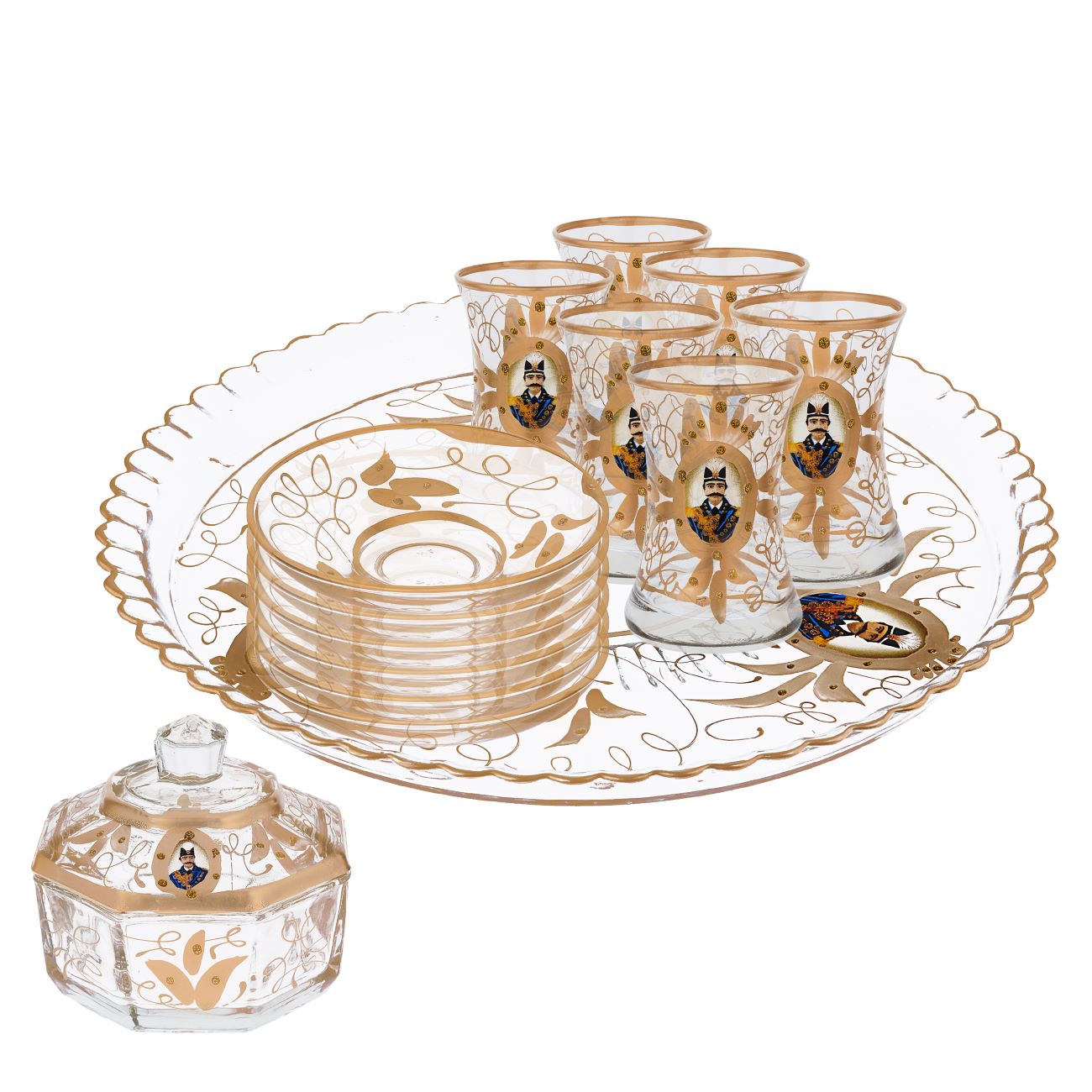 Price and Buy The 14-Piece Shah Abbasi Tea Set is a Traditional and Elegant  Designed for Serving Tea to Six People