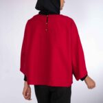 Price and Buy Three Quarter Sleeve Blouse for Women – Relaxed Fit in Red - Image 3