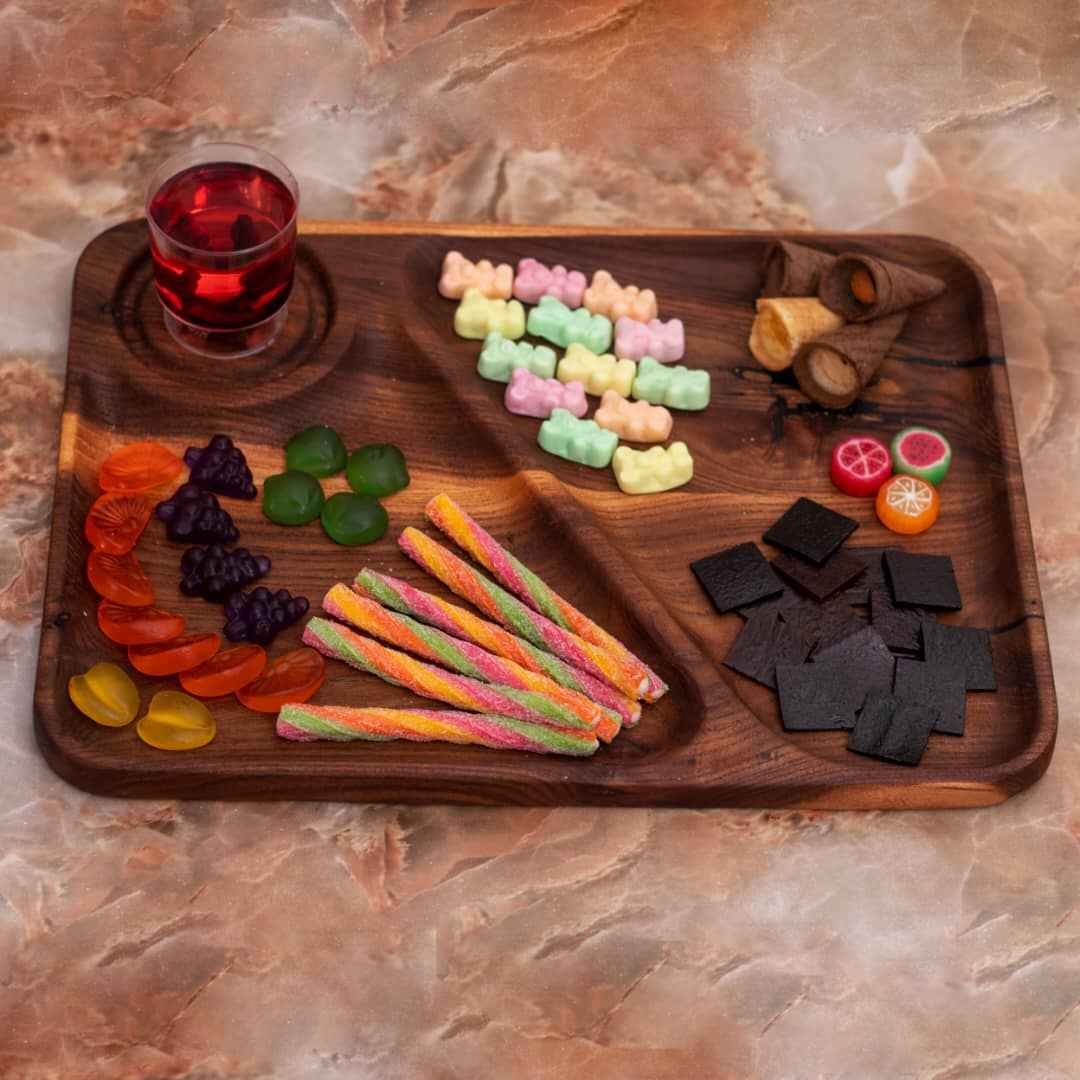 Price and Buy Three-Section Wooden Tray – Model Snacks | Great for Appetizers & More - Image 3