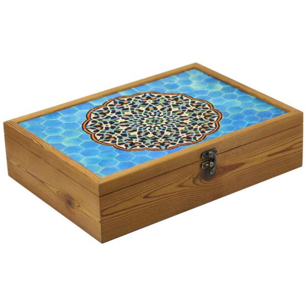 Price and Buy Tile Motif Tea Organizer – Wooden Box with Compartments_68fcb0fbcf473.jpeg Price and Buy Tile Motif Tea Organizer – Wooden Box with Compartments