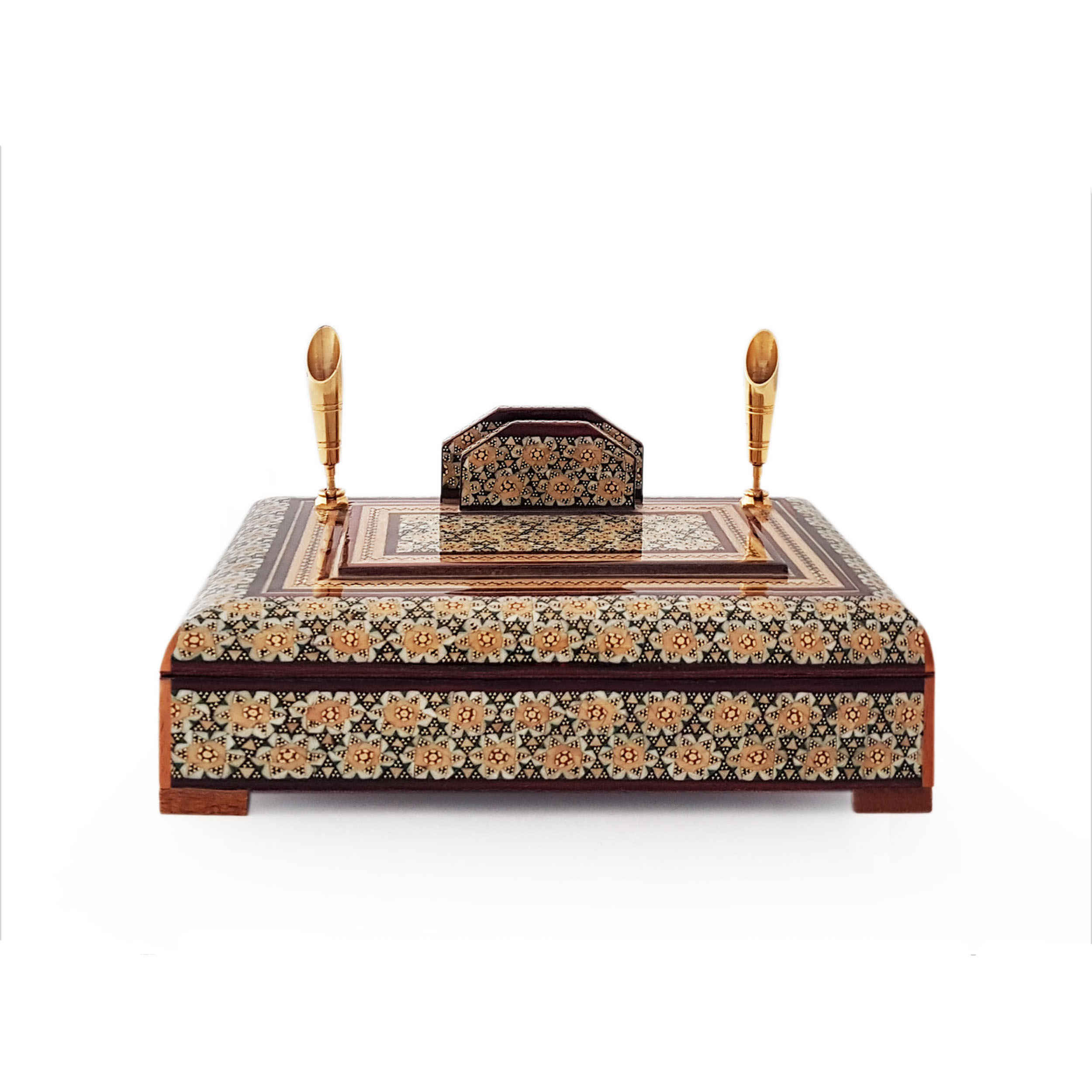Price and Buy Timeless Style – Handcrafted Persian Desk Holder with Khatam Inlay