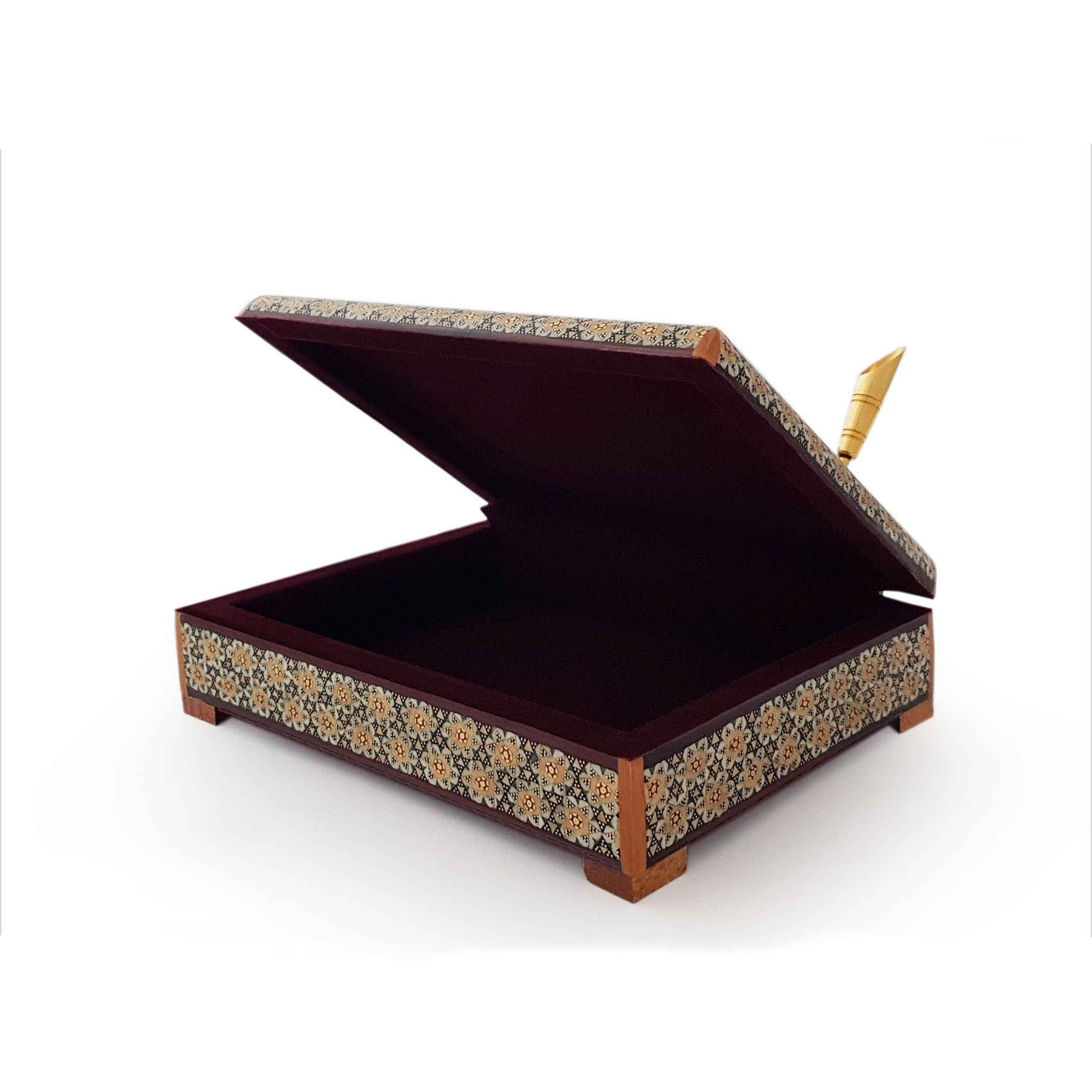 Price and Buy Timeless Style – Handcrafted Persian Desk Holder with Khatam Inlay - Image 4