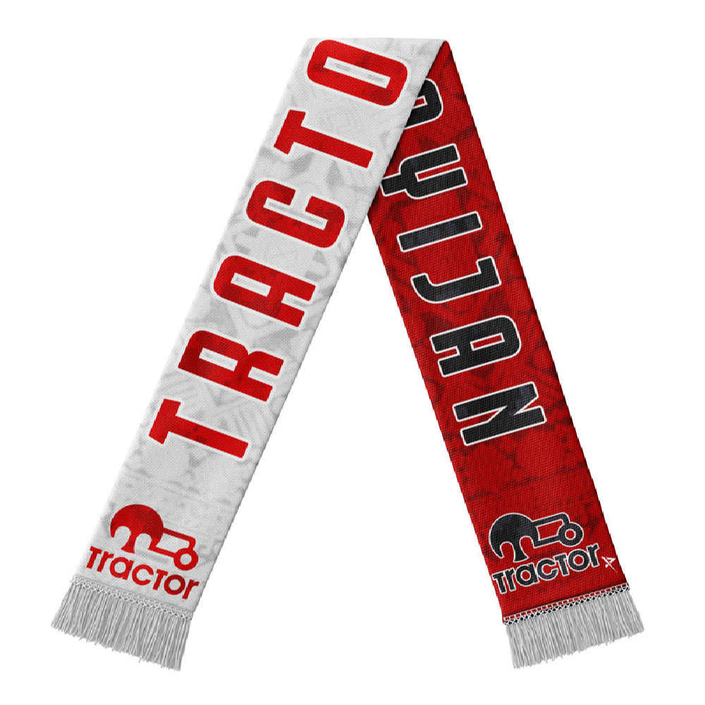 Price and Buy Tractor Football Club Logo Fan Scarf – Red & White - Image 3