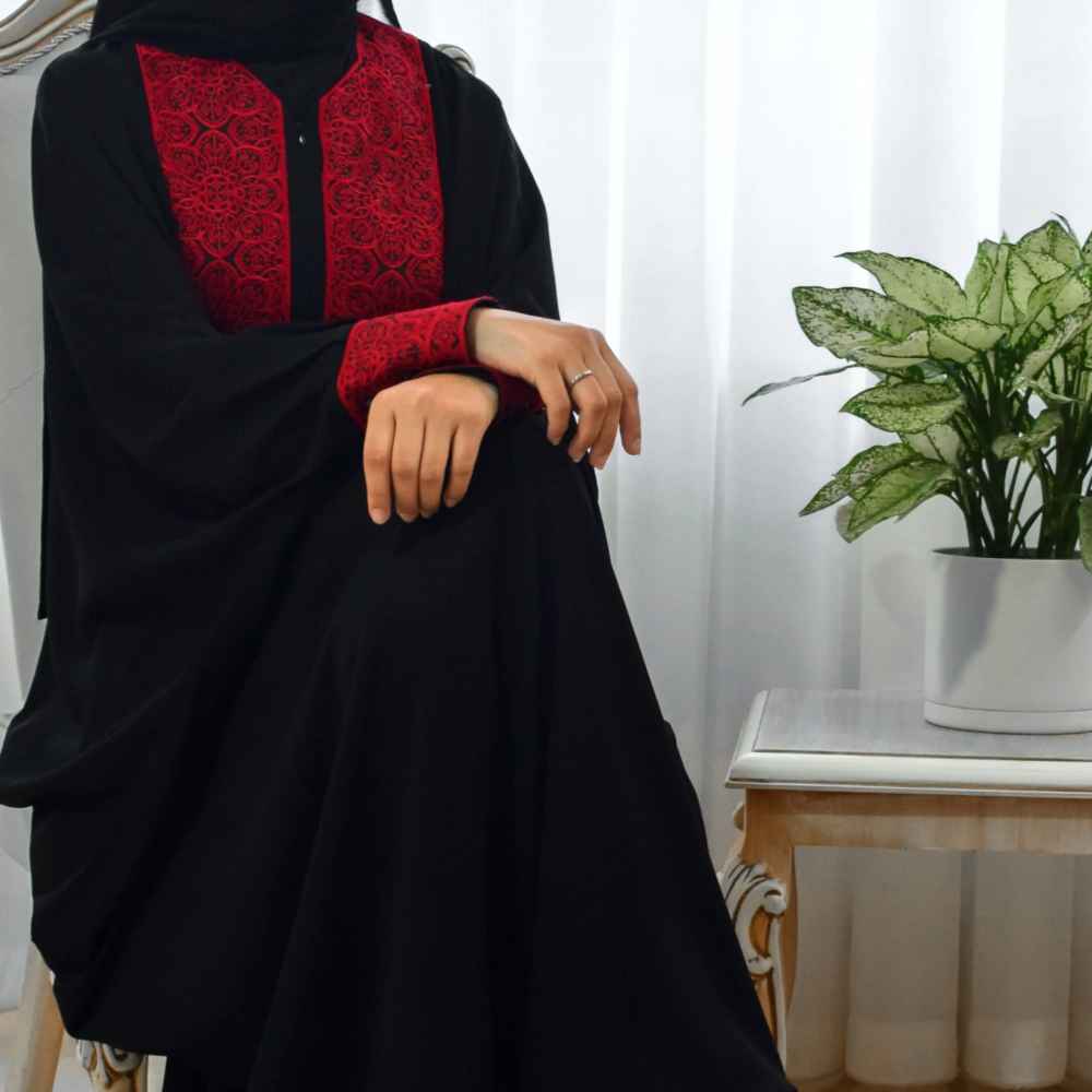 Price and Buy Traditional Butterfly Abaya for Women – Embroidered with Soft Fabric - Image 3