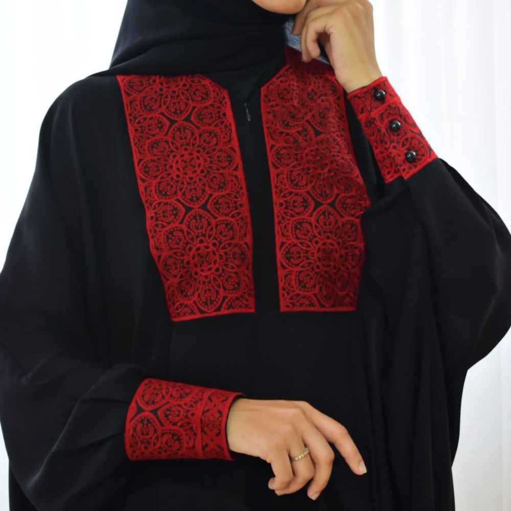 Price and Buy Traditional Butterfly Abaya for Women – Embroidered with Soft Fabric - Image 4