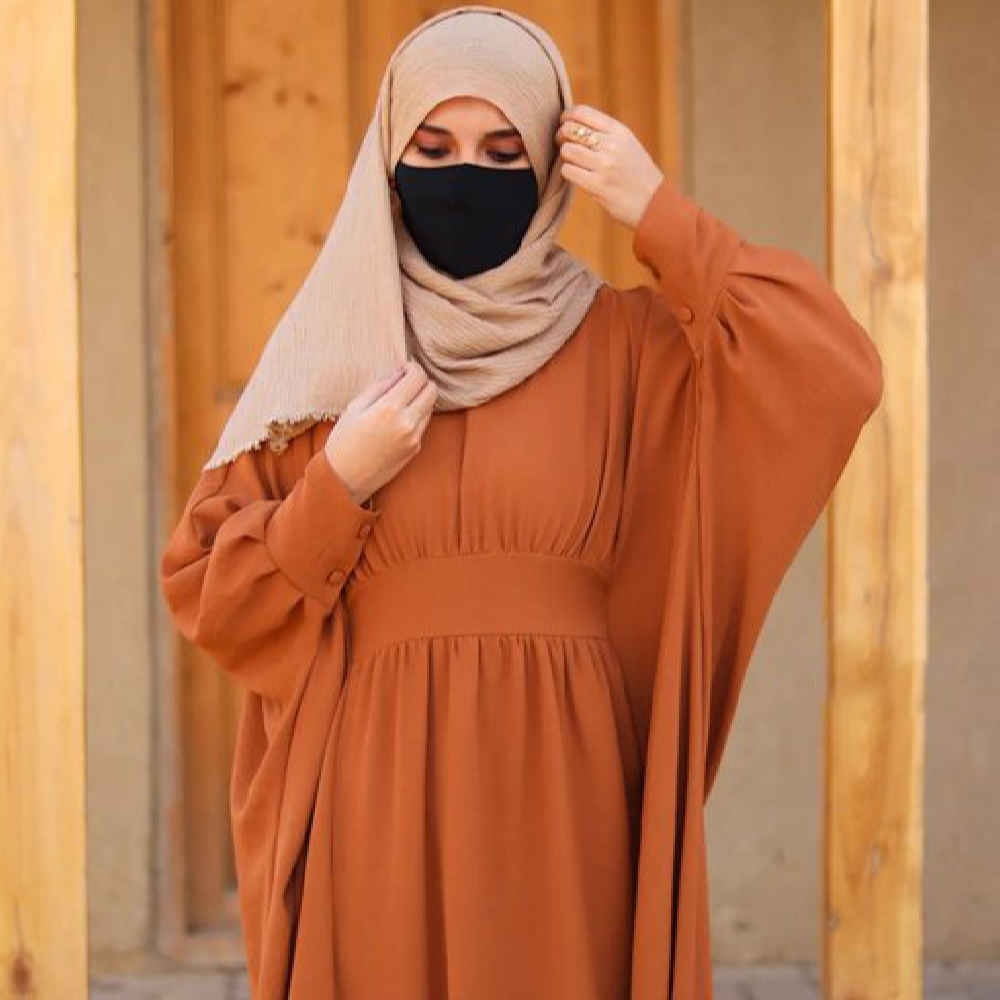 Price and Buy Traditional Butterfly Abaya for Women – Soft Orange Crepe Fabric