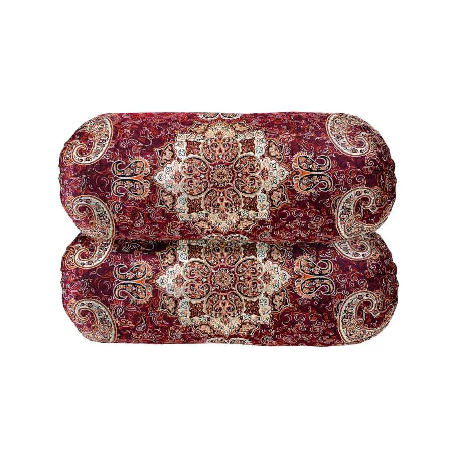 Price and Buy Traditional Persian Cylindrical Bolster Pillow with Elegant Termeh Fabric Afshan - Image 3