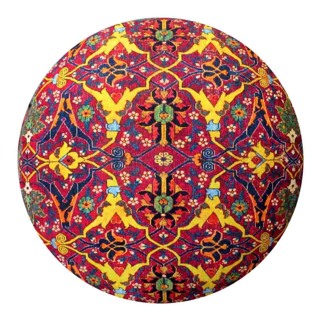 Price and Buy Traditional Persian Footstool with Wooden Legs and Velvet Fabric Art - Image 3