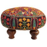 Price and Buy Traditional Persian Velvet Ottoman – Seven Vibrant Colors & Carved Wooden Legs - Image 4