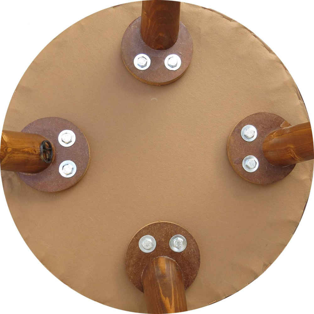 Price and Buy Traditional Red Persian Footstool with Wooden Legs and Velvet Fabric Arka - Image 3