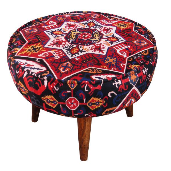 Price and Buy Traditional Red Persian Footstool with Wooden Legs and Velvet Fabric Round Kl_68f4d6514d517.jpeg Price and Buy Traditional Red Persian Footstool with Wooden Legs and Velvet Fabric Round Kl