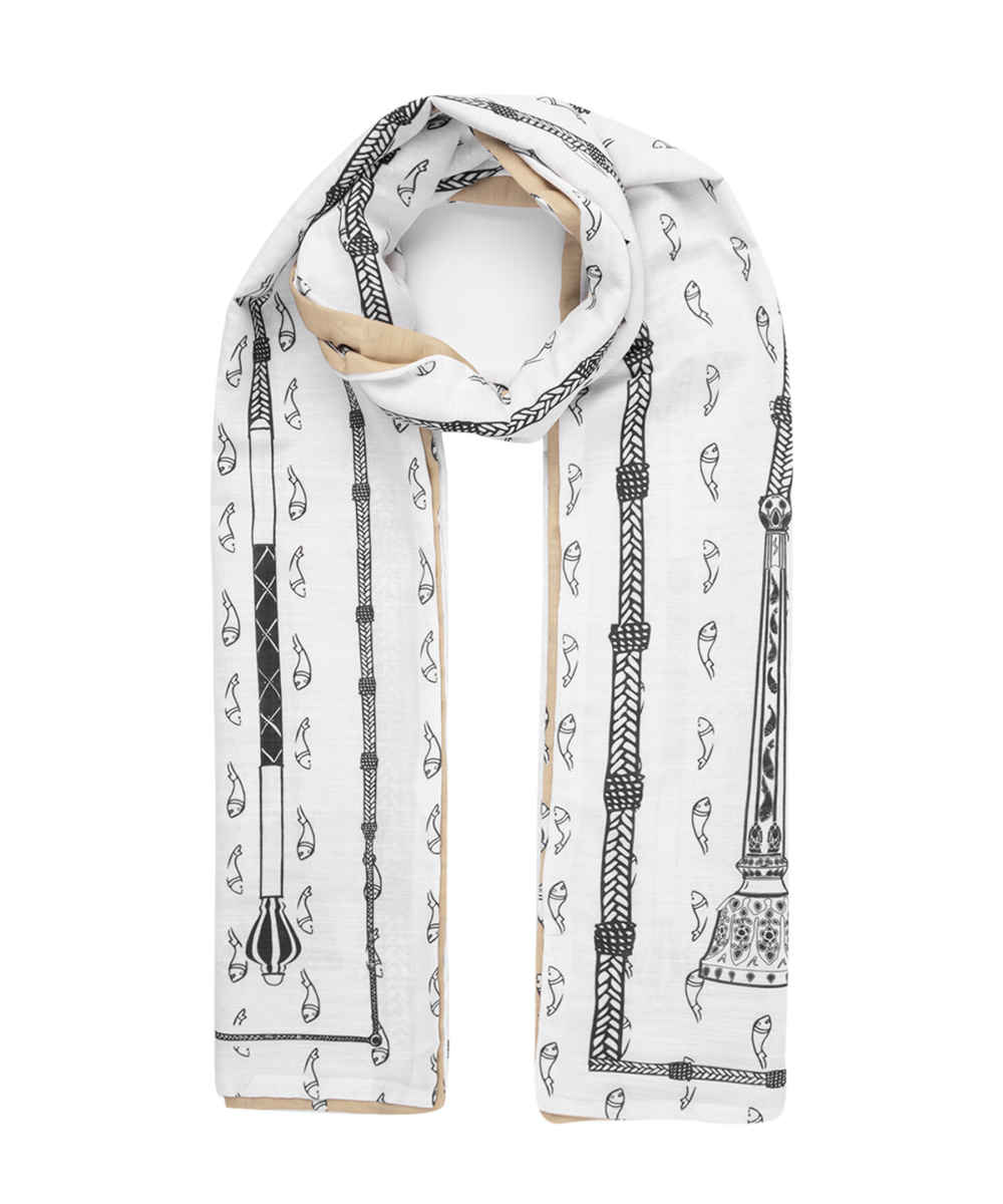 Price and Buy Traditional Shawl for Women Double Sided Cotton Model Fish - Image 3