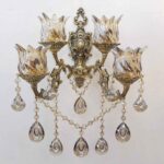 Price and Buy Traditional Solid Brass Wall Sconce – 4 Bulbs, Double Floral Arms, Perfect for Hallway