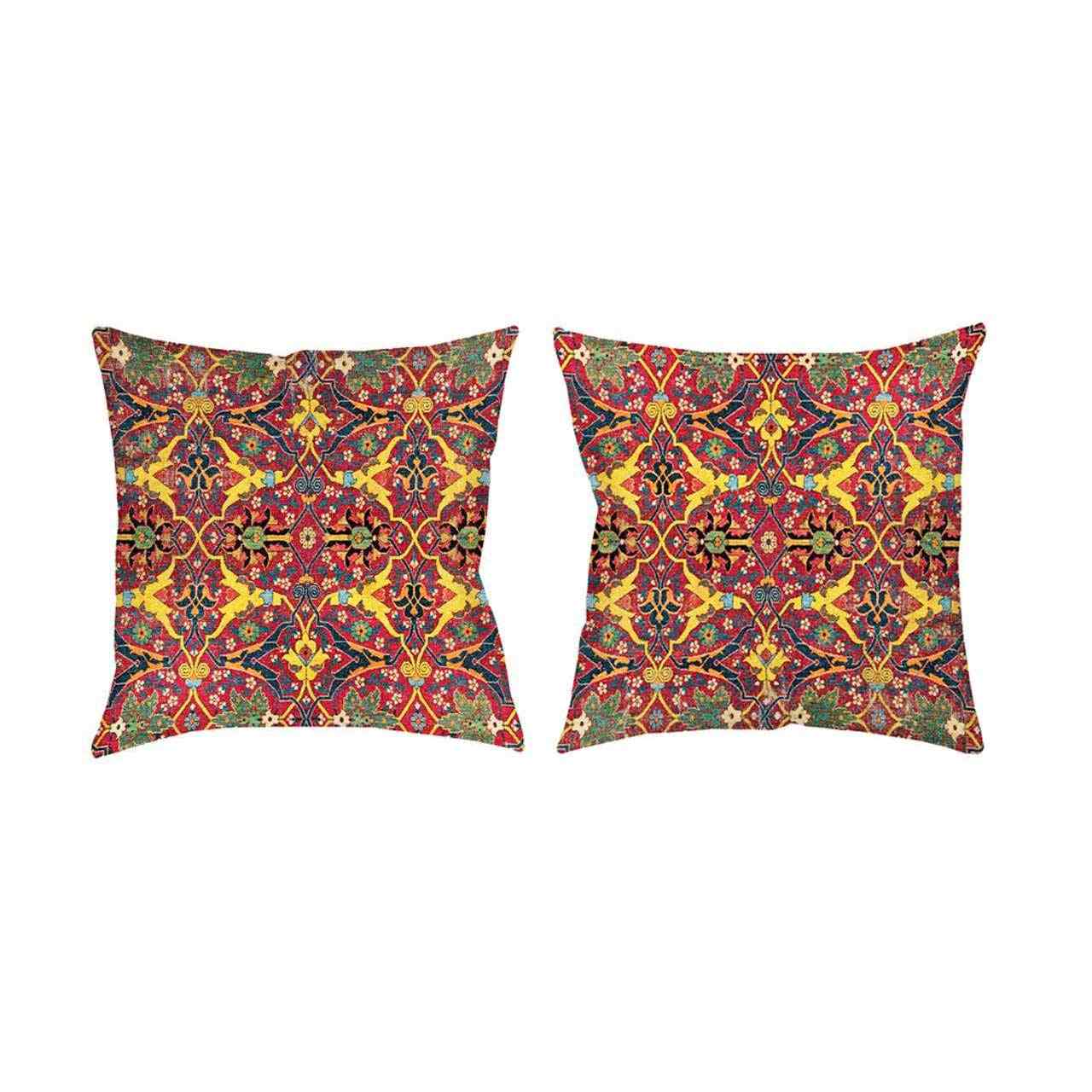 Price and Buy Traditional Velvet Footstool & Cushions Set Inspired by Persian Art - Image 3