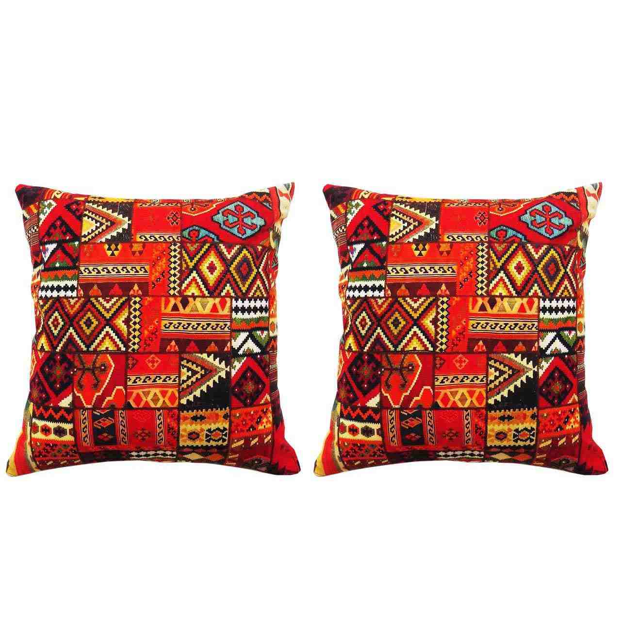 Price and Buy Traditional Velvet Footstool & Cushions Set Inspired by Persian Art - Image 3
