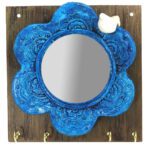 Price and Buy Traditional Wooden & Ceramic Key Holder with Mirror – Beautiful Entryway Wall Decor