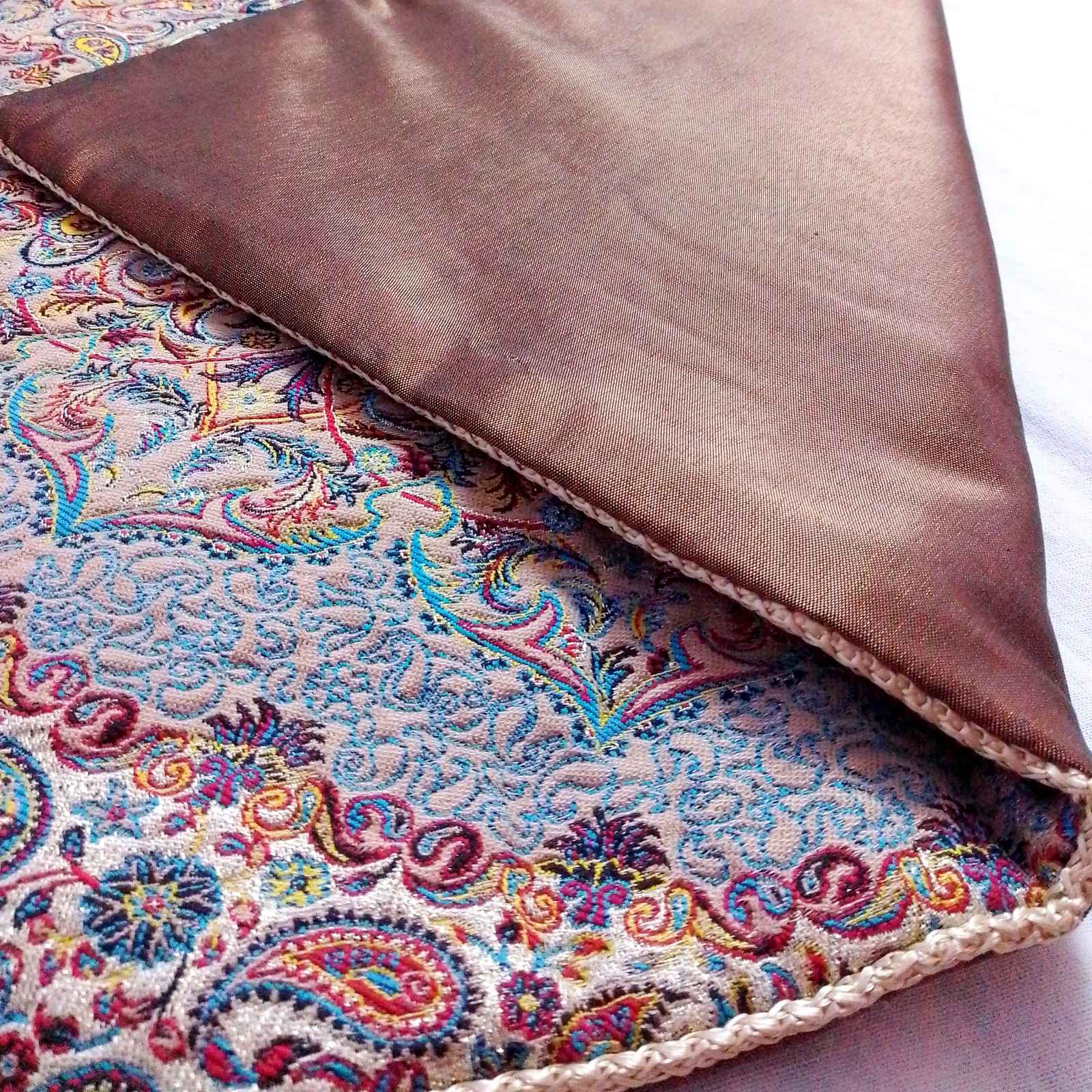 Price and Buy Travel Prayer Mat Portable for Muslim Termeh Fabric Traditional Paisley Design - Image 3