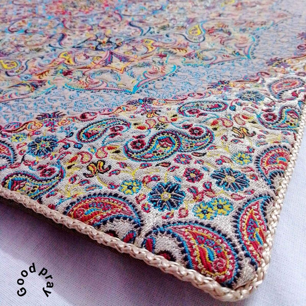 Price and Buy Travel Prayer Mat Portable for Muslim Termeh Fabric Traditional Paisley Design - Image 4