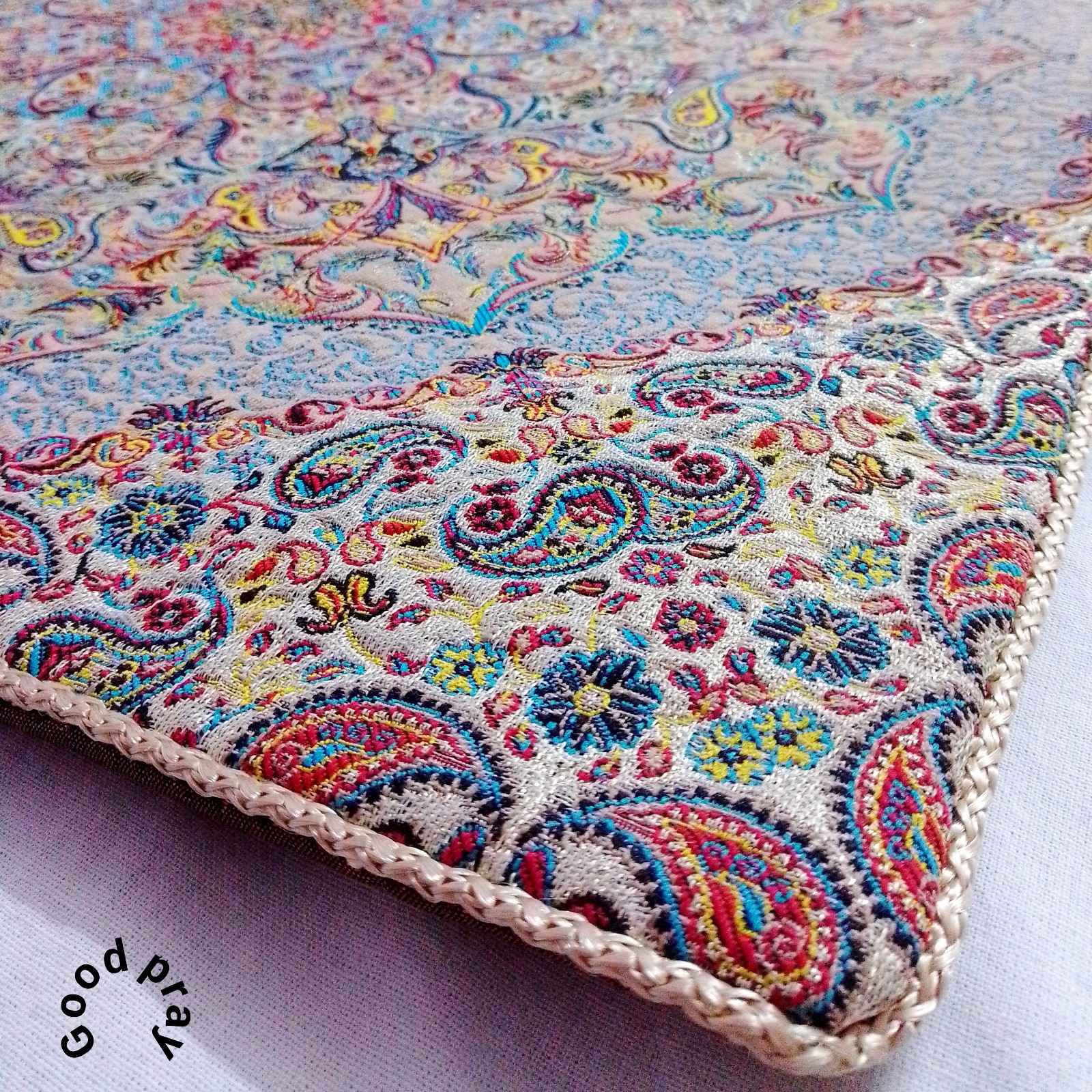 Price and Buy Travel Prayer Mat Portable for Muslim Termeh Fabric Traditional Paisley Design - Image 4