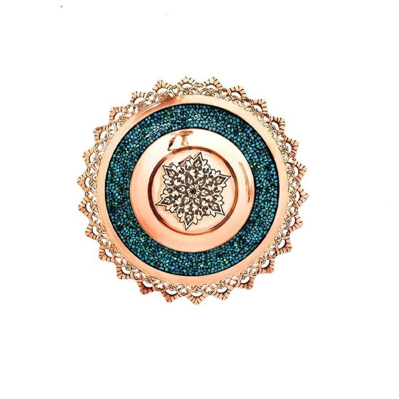 Price and Buy Treasured Persian Artisanal Gift Set Turquoise Inlay Plate & Nut Bowl - Image 4