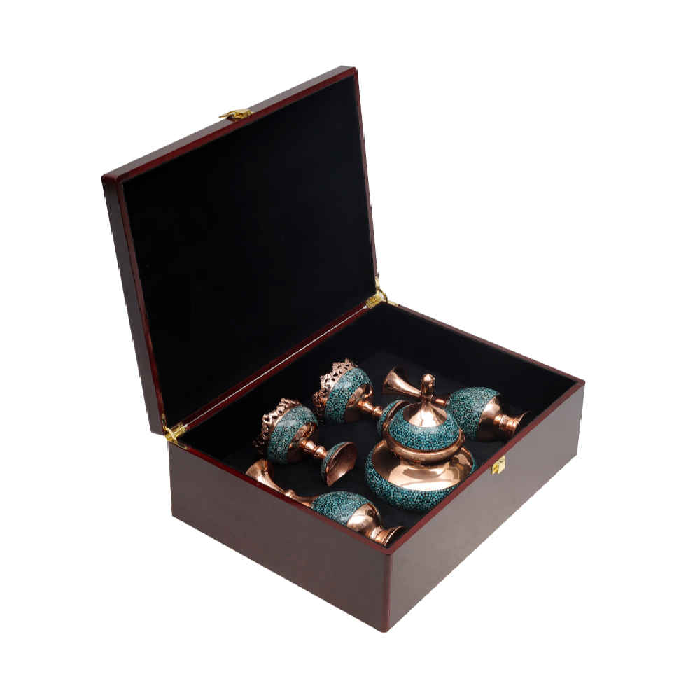 Price and Buy Treasured Persian Artisanal Turquoise Inlaid Vases and Bowl Gift Set - Image 4