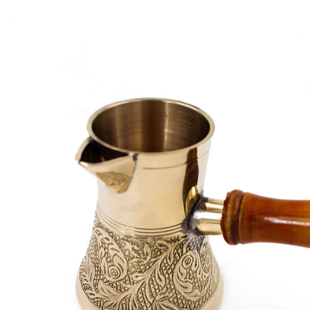Price and Buy Turkish Coffee Pot – Traditional Hammered Brass Cezve / Ibrik, Engraved Namin - Image 3