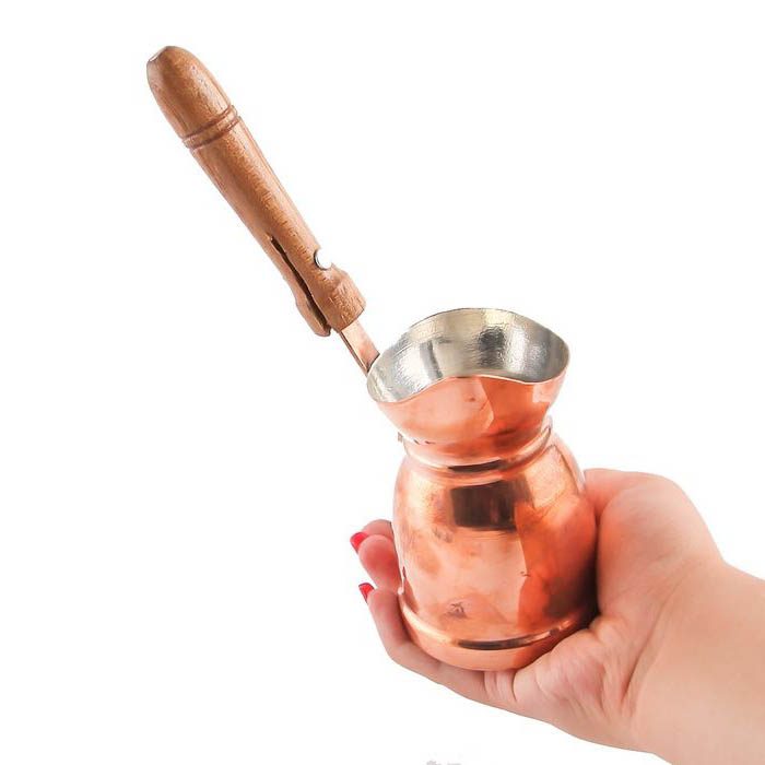 Price and Buy Turkish Coffee Pot – Traditional Hammered Copper Cezve / Ibrik, Mesaleen - Image 3