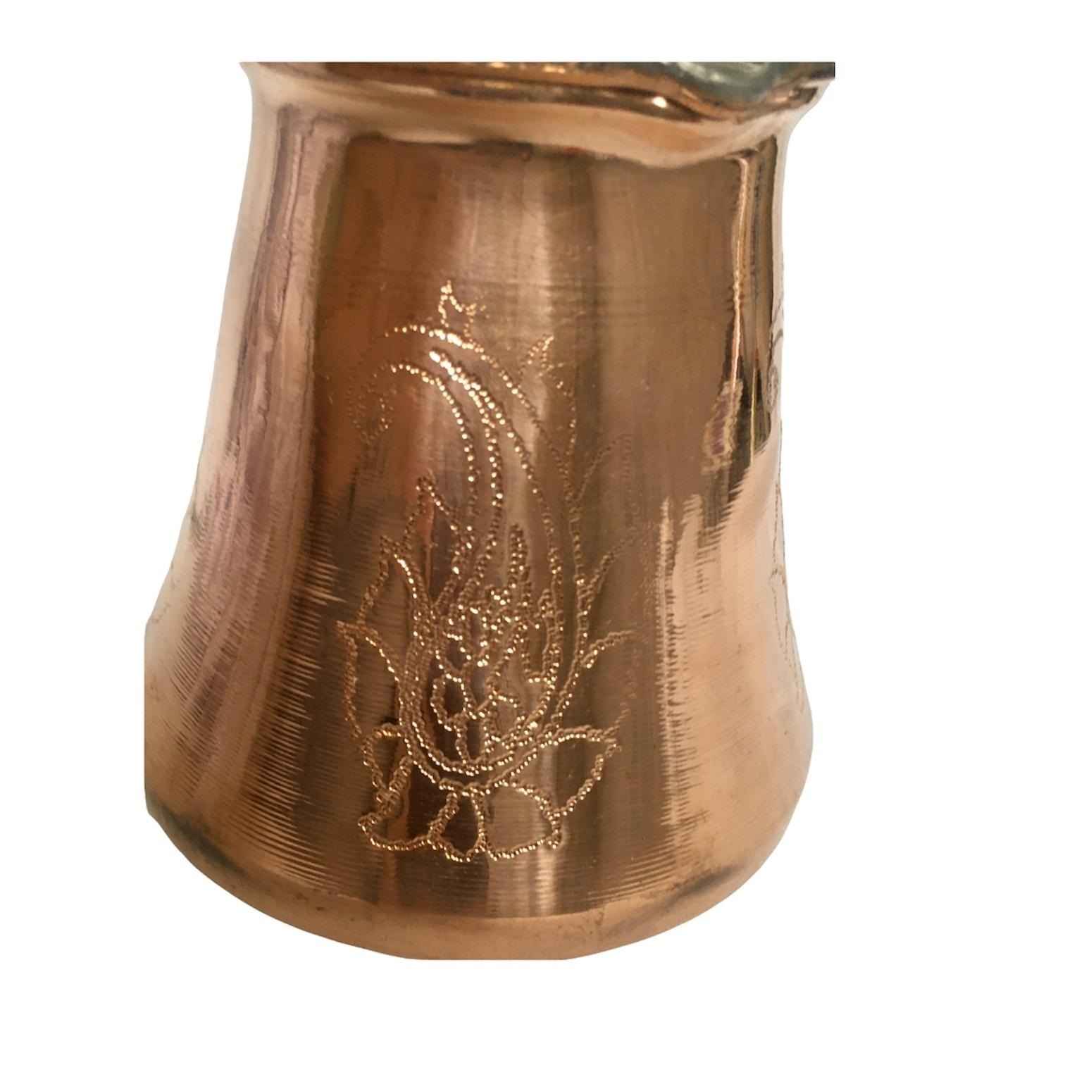 Price and Buy Turkish Coffee Pot – Traditional Hammered Copper Cezve / Ibrik, Raya - Image 3