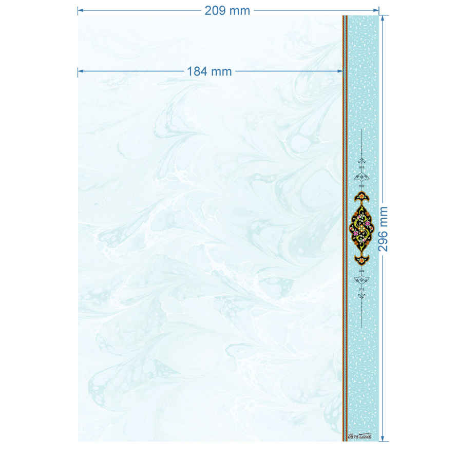 Price and Buy Turquoise Colored Tazhib A4 Paper (100x) - Image 3