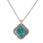 Price and Buy Turquoise Inlaid Bronze Necklace – Rhombus Design Traditional Style