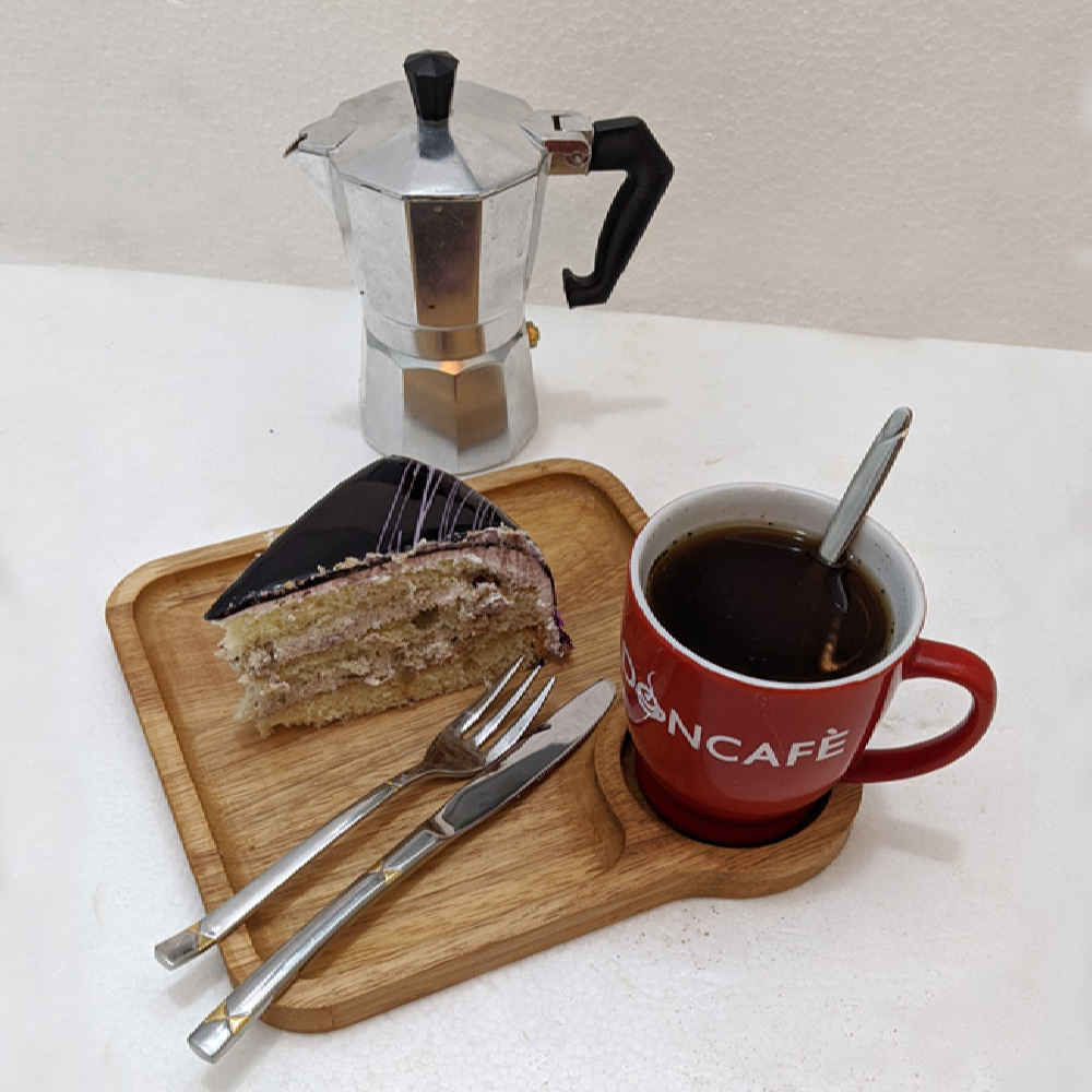 Price and Buy Two-Section Wooden Tray with Cup Holder – Model Square - Image 4