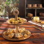 Price and Buy Two-Tier Wooden Serving Stand with Handle - Image 3