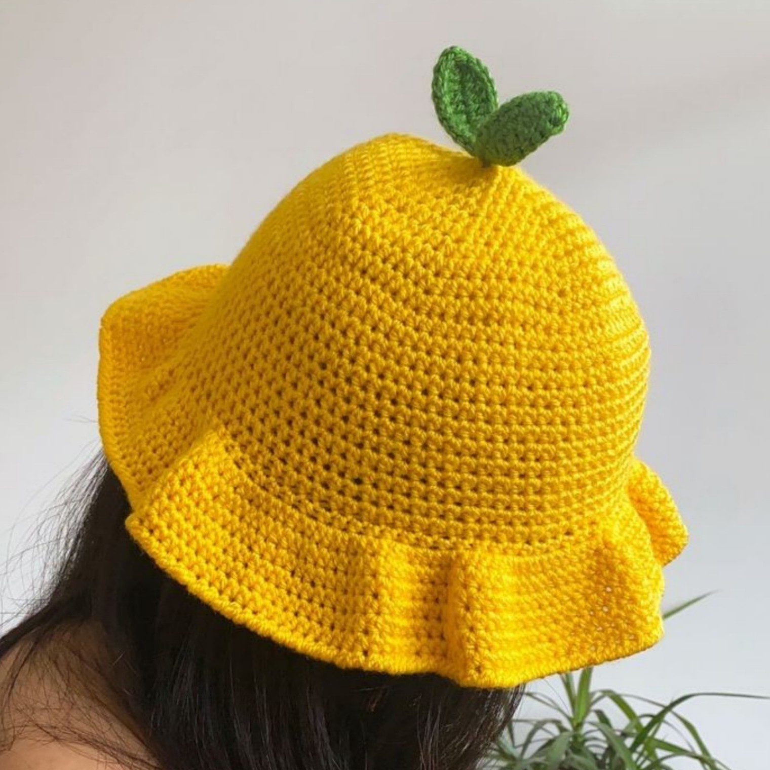 Price and Buy Unique Handmade Crochet Bucket Hat in Lemon Design_6902e34b60b2f.jpeg Price and Buy Unique Handmade Crochet Bucket Hat in Lemon Design - Image 1